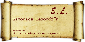 Simonics Ladomér névjegykártya